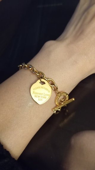 Pulsera tipo Tiffany Corazón Oro
