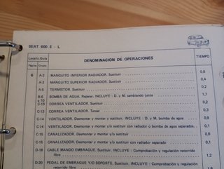 GUIA DE TASACIONES 1976 - CODIGO DE TIEMPOS Y CARA