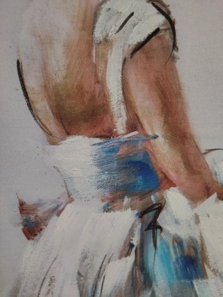 Cuadro lienzo pintura bailarina deballet vintage