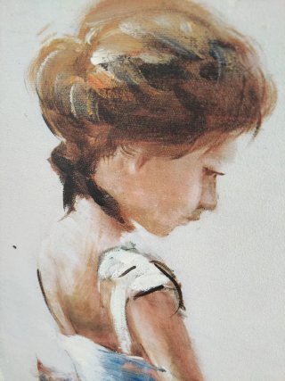 Cuadro lienzo pintura bailarina deballet vintage