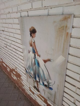 Cuadro lienzo pintura bailarina deballet vintage