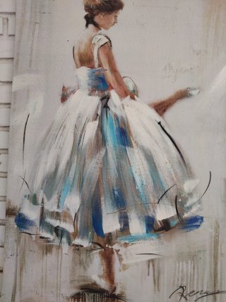 Cuadro lienzo pintura bailarina deballet vintage