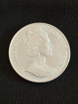 🇬🇮 Moneda Plata 925 1 Crown Gibraltar 1991