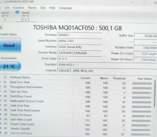 DISCO DURO TOSHIBA 500GB 2'5"