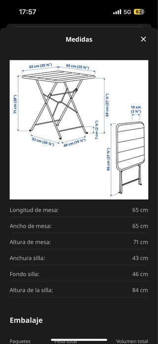 Sundsö Conjunto Mesa y Sillas Plegables Verde