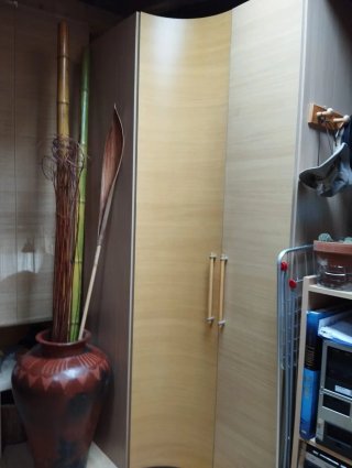 Armario Esquinero Madera y Terracota