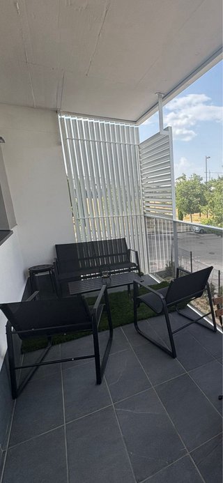 Conjunto Muebles Jardín 4 Plazas Metal Negro