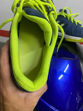Zapatillas pádel Asics azul y lima talla 45