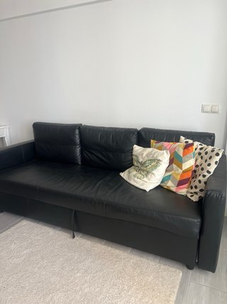Sofá Cama de cuero Ikea Negro