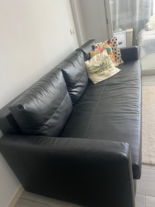 Sofá Cama de cuero Ikea Negro