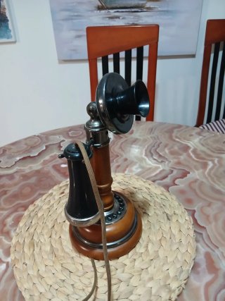 Teléfono Antiguo Candlestick Madera