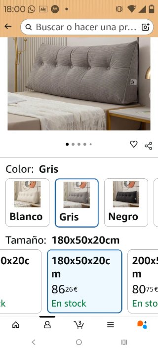 Cabecero de cama gris de pana