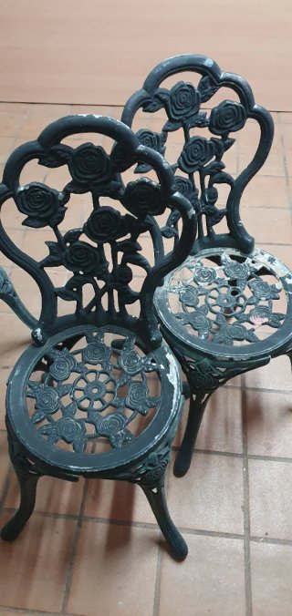 Mesa y 4 Sillas Hierro Forjado Jardín