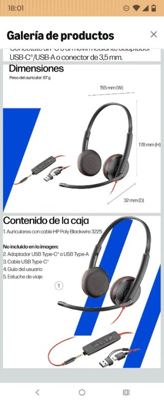 Auriculares diadema Plantronics cable Jack / USB