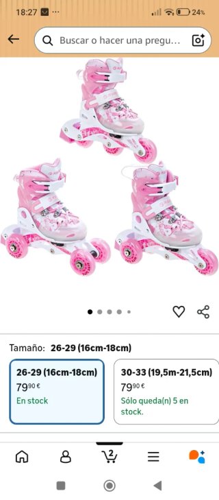 Patines nuevos extensibles  rosa princess Talla 26