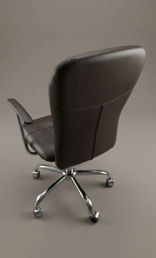 Sillón de oficina elegante piel marrón