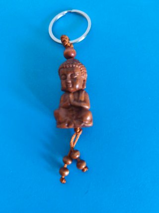 Portachiavi Buddha in legno