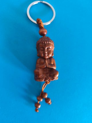 Portachiavi Buddha in legno