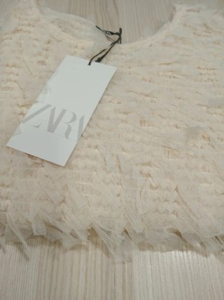 Camiseta Zara M/C Mujer Talla M Beige