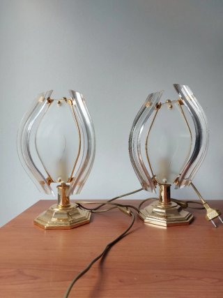 Lámpara de techo dorada cristal y dorada
