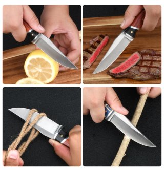 Lote 2 Cuchillos de Madera y Cuero