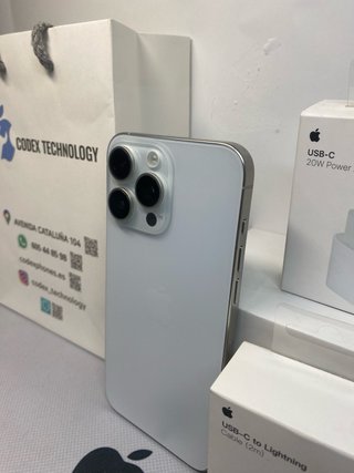 IPHONE 15 PRO MAX BLANCO 100% BATERIA IMPOLUTO