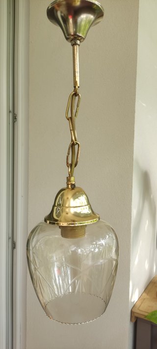 Lampada Sospensione Vintage Vetro e Metallo