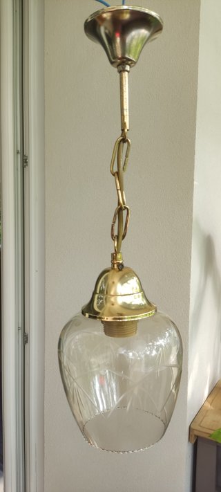 Lampada Sospensione Vintage Vetro e Metallo