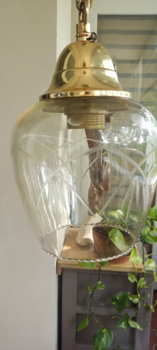 Lampada Sospensione Vintage Vetro e Metallo