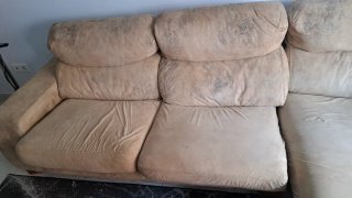 Sofá 3 plazas chaise longue tela