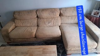 Sofá 3 plazas chaise longue tela