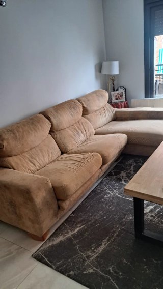 Sofá 3 plazas chaise longue tela