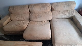 Sofá 3 plazas chaise longue tela