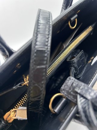 Saint Laurent Sac de Jour Negro Cocodrilo