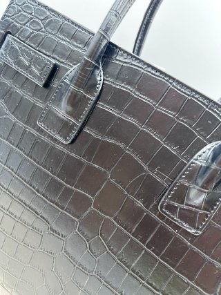 Saint Laurent Sac de Jour Negro Cocodrilo
