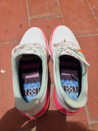 Zapatos de golf blancos y rosas mujer