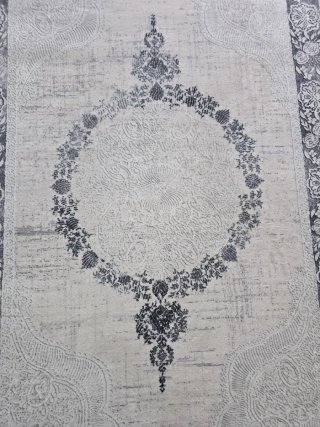 Alfombra Turca Blanca y Gris de Cachemir