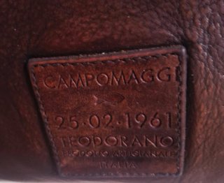 Borsa Campomaggi in pelle marrone scuro a doppia maniglia