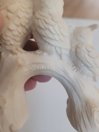Scultura vintage di 3 gufi