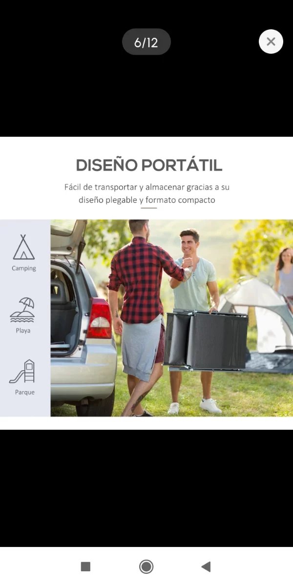 Lettino da giardino pieghevole grigio e argento
