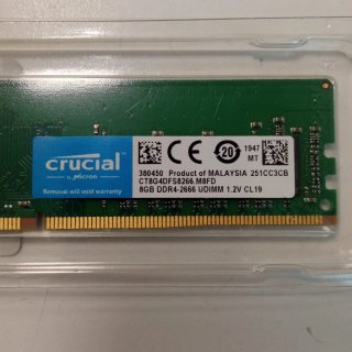 Memoria RAM Crucial DDR4 8GB 2666MHz UDIMM