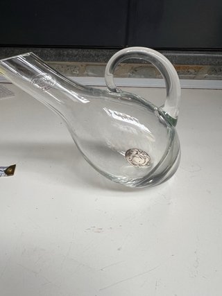 Caraffa in cristallo soffiato con argento