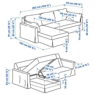 Sofá Ikea HYLTARP Chaiselongue derecha