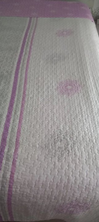 Colcha Cama 150cm Gris y Rosa
