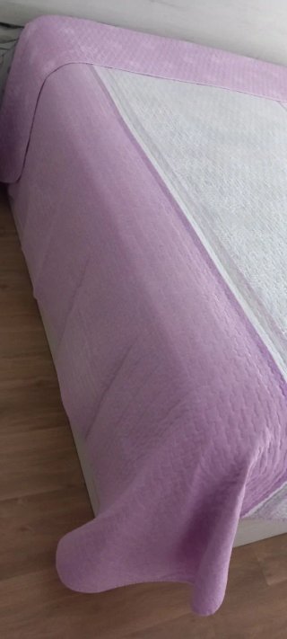 Colcha Cama 150cm Gris y Rosa