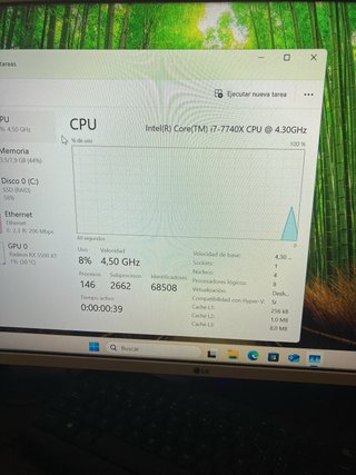 Estación Trabajo i7 7740x 8GB RX5500 250GB SSD PC
