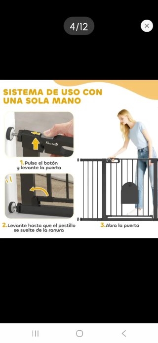 Barrera seguridad perros metal negra