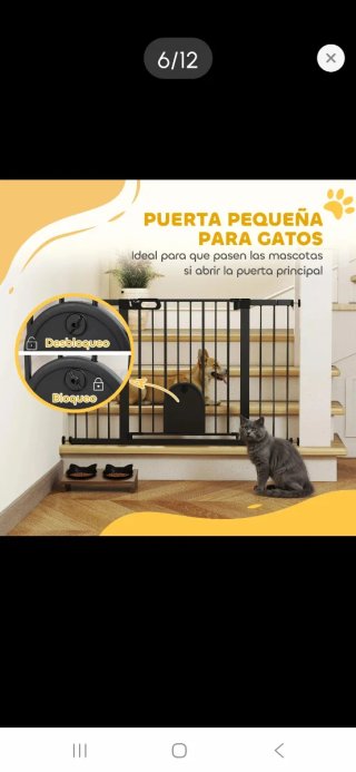 Barrera seguridad perros metal negra