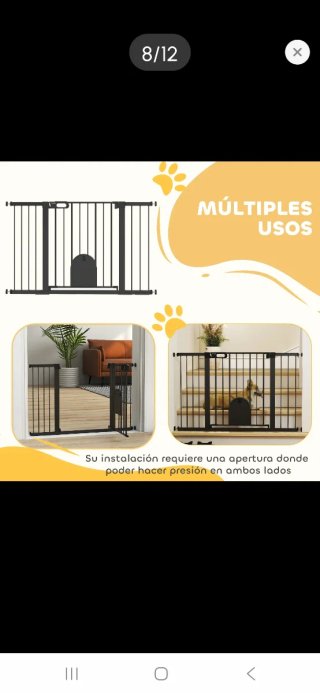 Barrera seguridad perros metal negra