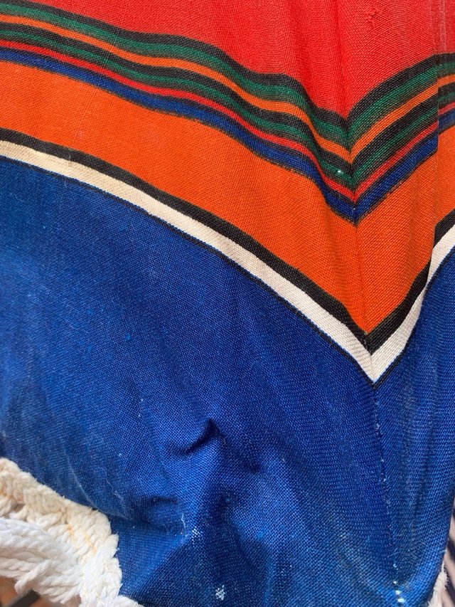 Ombrellone da spiaggia a righe multicolor vintage
